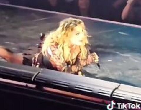 Madonna Falls Off Chair During Stage Performance (Video)