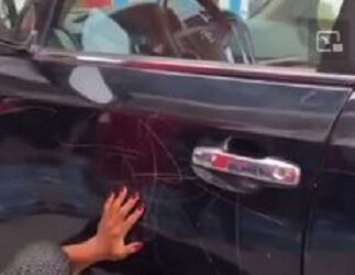 Drama As Lady Damages Her Man’s Car After She Caught Him With Another Woman (Video)