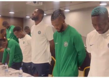 Super Eagles Observe A Minute Silence For Fans Who Died During Semi-Final Match