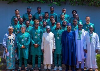 Tinubu Poses With Super Eagles, Honours Them With MON Award (Photos & Video)