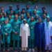 Tinubu Poses With Super Eagles, Honours Them With MON Award (Photos & Video)