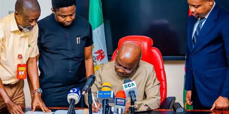 Just In: Gov Otti Signs Law Scrapping Pensions Of Abia Ex-Govs, Deputies