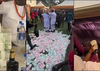 Outrage as Businessmen Spray Heavily at Party (Video)