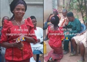 Delay Is Not Denial – Elderly Woman Excited As She Finally Finds Love, Gets Married (Video)