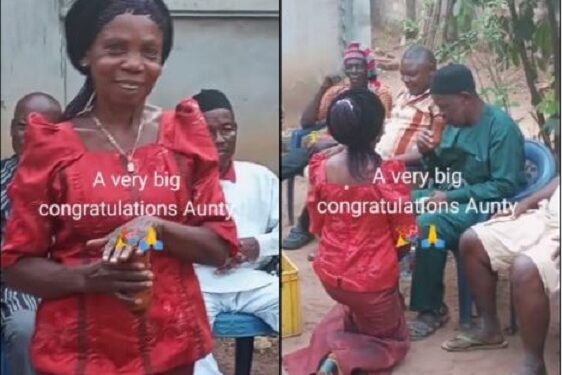 Delay Is Not Denial – Elderly Woman Excited As She Finally Finds Love, Gets Married (Video)