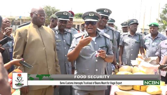 Seme Customs Seize Truckload Of Beans For Illegal Export (Video)