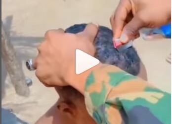 Soldier Uses Razor Blade to Shave Civilian’s Hair (Video)