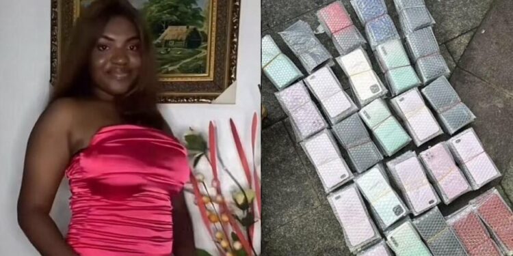 Nigerian Lady Returns 125 Phones Mistakenly Sent To Her After Ordering One iPhone (Video)
