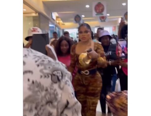 Mixed Reactions As Bobrisky Gets Mobbed By Fans After Arriving Cinema For Ajakaju Movie (Video)