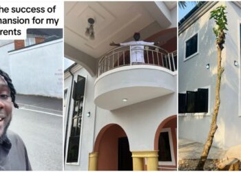 I Washed Plates for 11 Hours Daily – Nigerian Man Shows Off Mansion He Built For His Parents (Video)