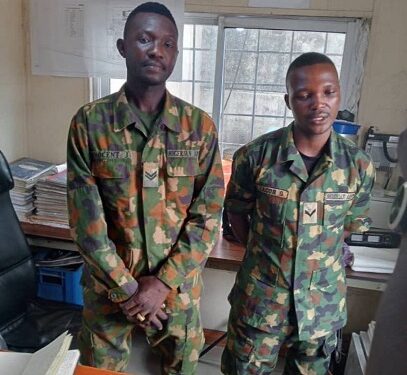 Two Soldiers Arrested For Allegedly Stealing Armoured Cables At Dangote Refinery in Lagos