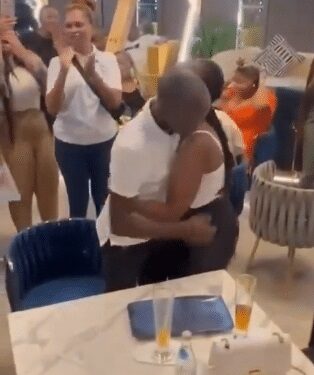 Lady Surprises Her Man As She Proposes to Him at Restaurant (Video)