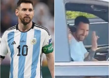 Moment Lionel Messi Parked in Traffic to Greet Fans (Video)