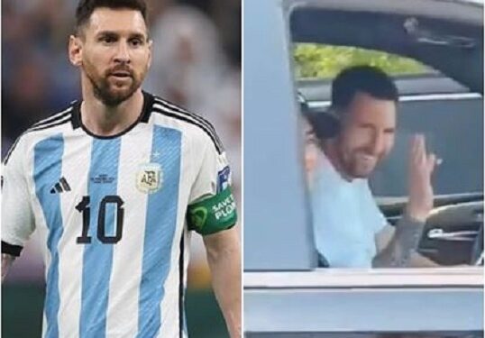 Moment Lionel Messi Parked in Traffic to Greet Fans (Video)