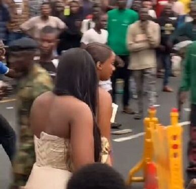 Watch The Moment Two Ladies Got Bounced From Davido And Chioma’s Wedding (Video)