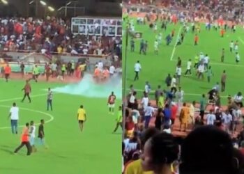 Rangers Vs Enyimba: Fans Storm Field, Match Abandoned After Late Penalty Call (Video)