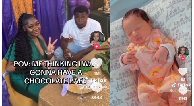 Dark-skinned Parents In Shock As They Give Birth To Baby With Light Skin Complexion (Video)