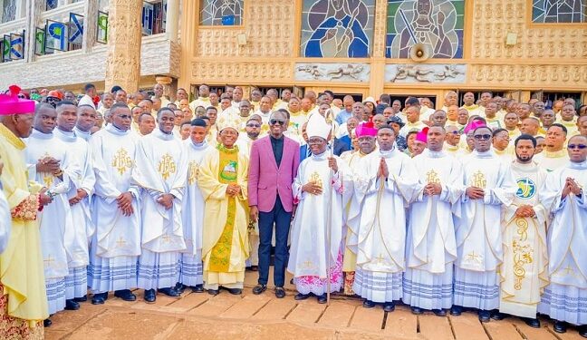 Governor Nwifuru Gifts 14 SUVs To Newly Ordained Catholic Priests (Photos)