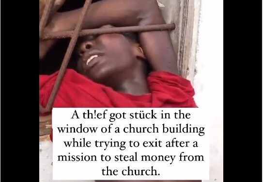 Man Attempting to Break Into Church to Steal Money Gets Stuck (Video)