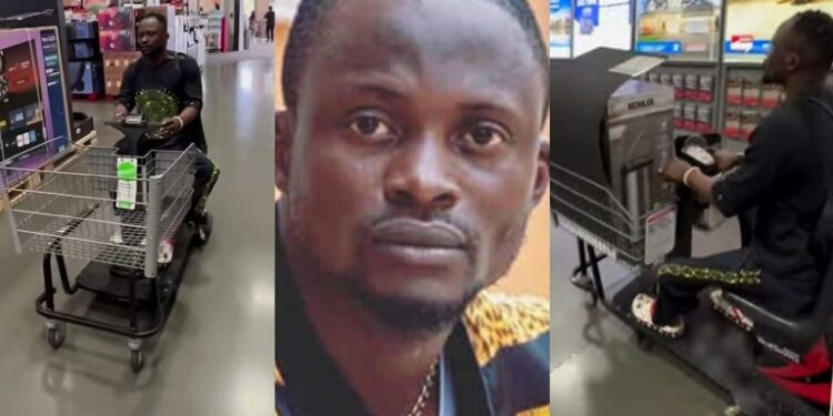 Life Is More Comfortable Out Here – Actor Jigan Says as He Shops Around in an Electric Cart in the US (Video)