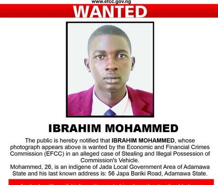 Man Declared Wanted For Stealing EFCC Car