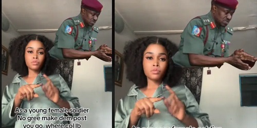 Female Soldier Calls Out Superior For R3ping Her, Warns Young Soldiers (Video)