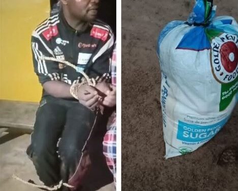 Photo Of 35-Year-Old Man Who Was Nabbed In The Forest While Allegedly Going To Supply Food To Bandits In Ekiti