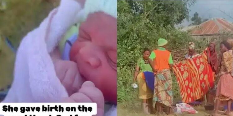 Pregnant Woman Gives Birth To Baby On The Road (Video)