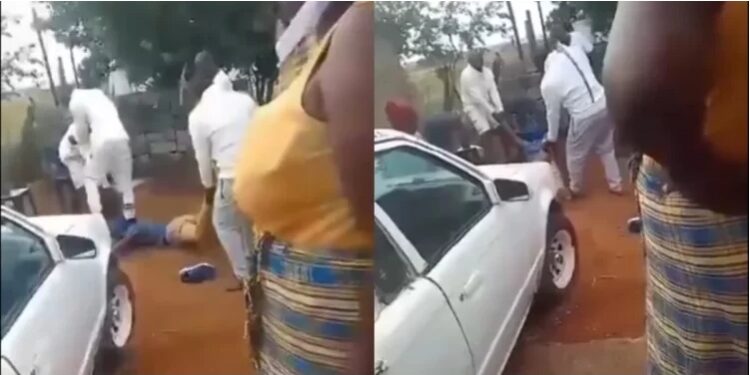 Watch The Moment Man Was Fl0gged By Husbands Of The Women He Sleeps With (Video)