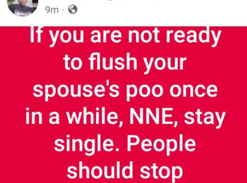 If You Are Not Ready To Flush Your Spouse’s Poo Once In A While, Stay Single – Nigerian Woman Says