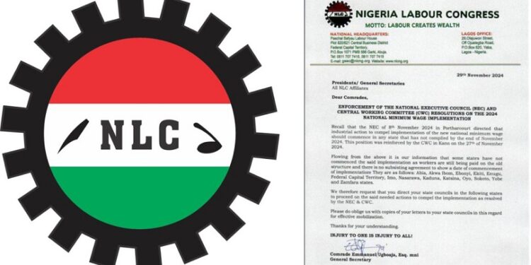 New Minimum Wage: Nigeria Labour Congress In Enugu, Oyo, Kaduna, 11 Other States To Commence Indefinite Strike