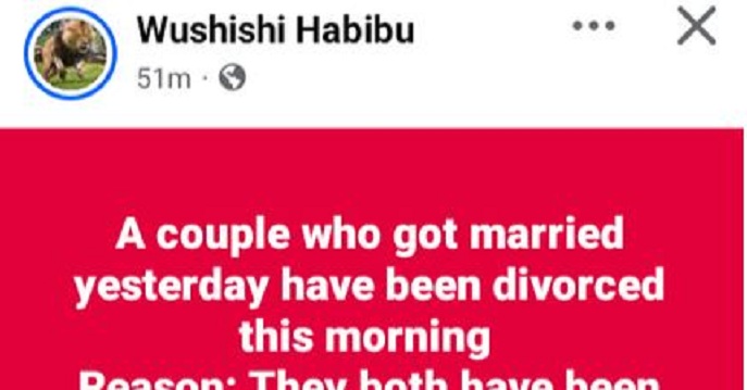 “They Made Me Waste My Fuel For Nothing” – Niger State Govt Official Laments As Couple Gets Divorced Hours After Their Wedding