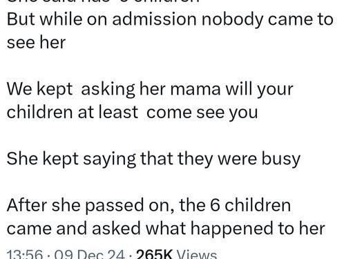 Medical Doctor Shares Encounter With Patient Who Didn’t Get A Single Visit From Her Six Kids Until She Died