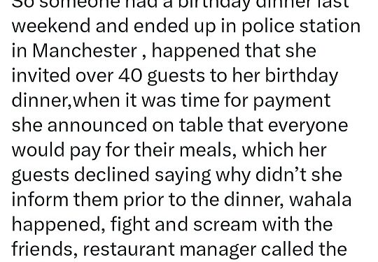 Nigerian Woman Allegedly Arrested Abroad After Her Guests Refused To Pay For Their Meal At Her Birthday Dinner