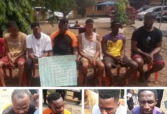 Akwa Ibom Police Arrest Six Men Who Allegedly S0domised 13-Year-Old Boy For Three Years (Photos)