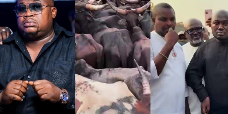Cubana Chief Priest Gifts Childhood Friend 47 Cows For His Mum’s Burial (Video)