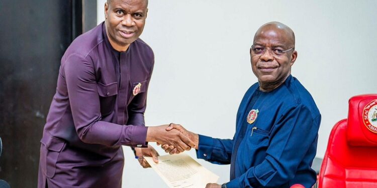 Governor Otti Swears In Edo Man, Benson Ojeikere As Abia Head Of Service (Photo)