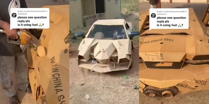 Man Builds Functioning Car From Cartons, Takes It To Filling Station For Petrol (Video)