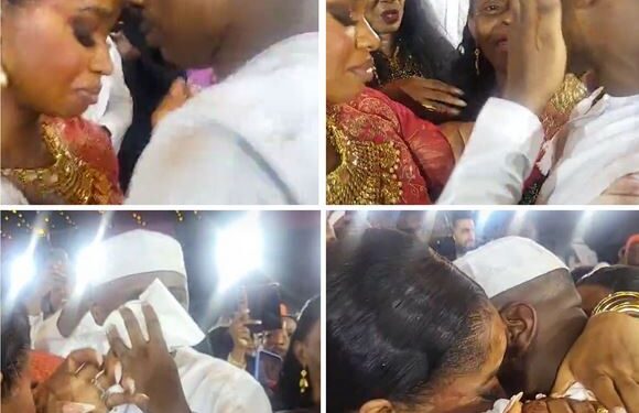 Watch The Moment Iyabo Ojo’s Daughter And Her Husband Juma Jux Shed Tears Of Joy At Their Traditional Wedding (Video)