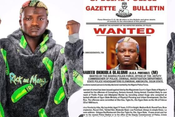 Portable Cries Out As Police Declares Him Wanted