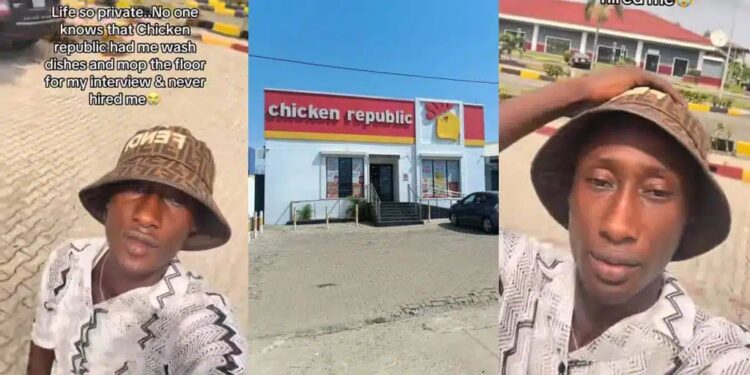 “Chicken Republic Made Me Wash Plates And Mop Floor For Interview And Still Not Hired Me” – Man Laments