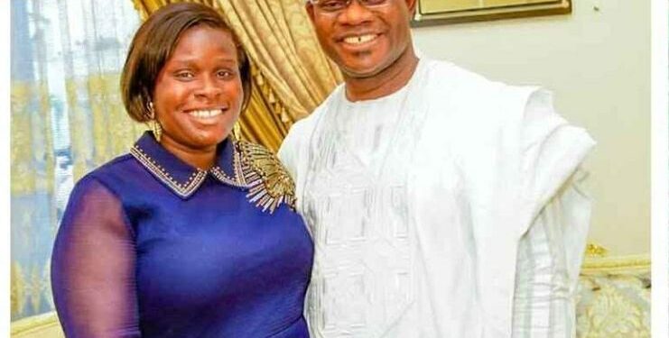 Reactions as Lady Leading The Recall Process of Senator Natasha Akpoti is Seen With Ex Gov Yahaya Bello (Photos)