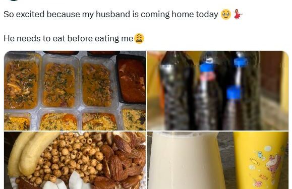 He Needs To Eat Before Eating Me – Nigerian Woman Prepares Lavish Meal For Her Husband As He Returns Home (Photos)