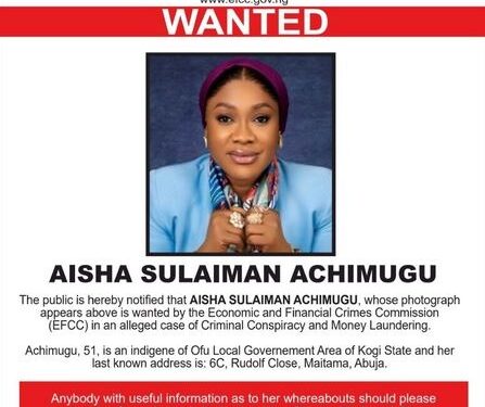 EFCC Declares Sanwo-Olu’s Ally And Lagos Socialite, Aisha Achimugu, Wanted