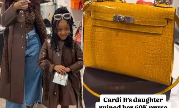 Cardi B Laments After Her Daughter Drew On Her $60k Birkin Bag (Video)