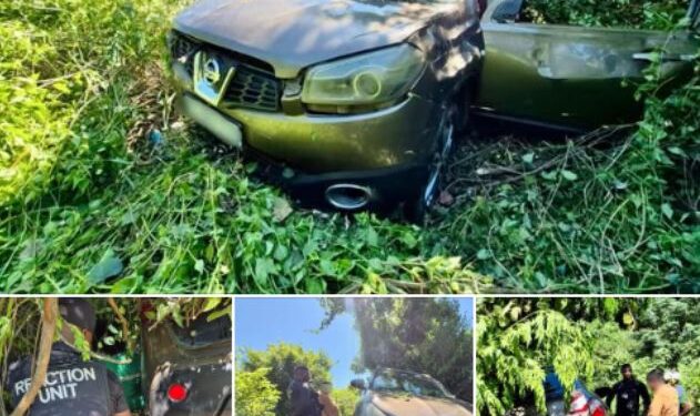 Man Crashes SUV With Intention Of Killing Himself And His Wife After She Confronted Him Over Female Clothing In His Car (Photos)
