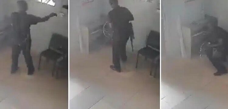 Watch CCTV Footage Of Police Officers Allegedly Caught Stealing Phones In Ondo (Video)