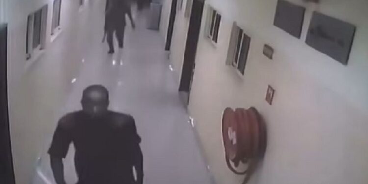 CCTV Shows Nigerian Military Officers Invading, Destroying Ikeja Electric Office (Video)