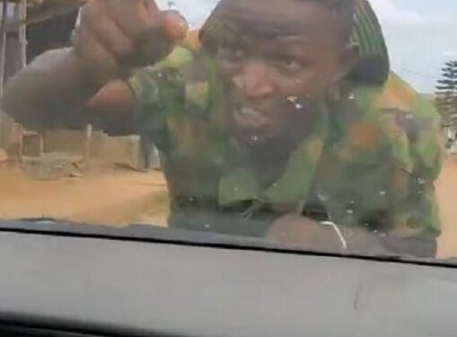 Driver Speeds Off With Soldier Hanging On The Bonnet After He Tried To Stop The Car (Video)