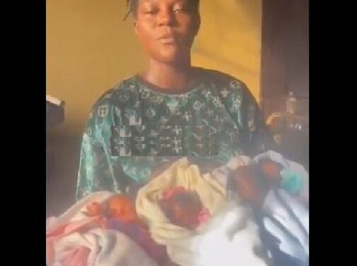 My Husband Ran Away — Mother of Quadruplets Begs Nigerians For Help (Video)